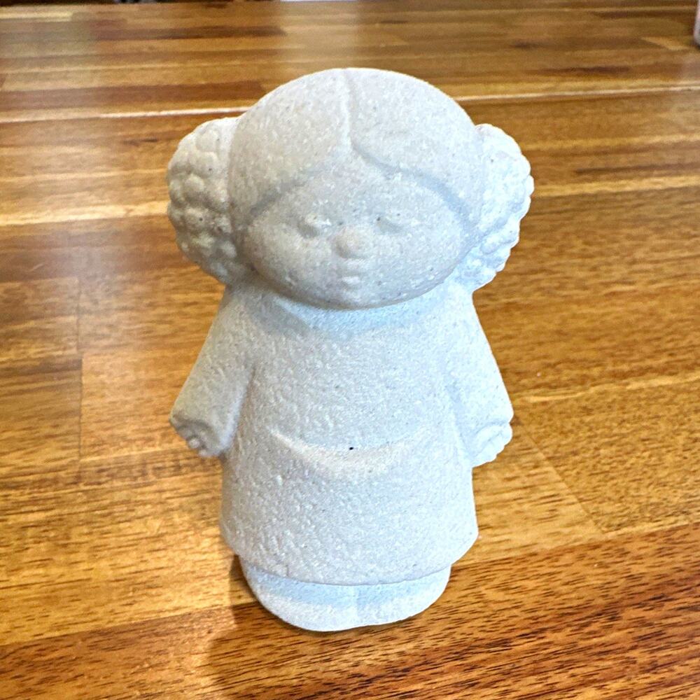 Marbell Stone Art Belgium Girl Figurine Vintage MCM Sandstone Quartz Sculpture